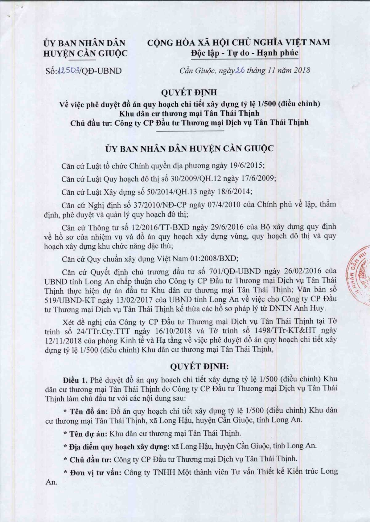 1 phan 500 kdc tm tan thai thinh - Dự án Khu dân cư Thương mại Tân Thái Thịnh