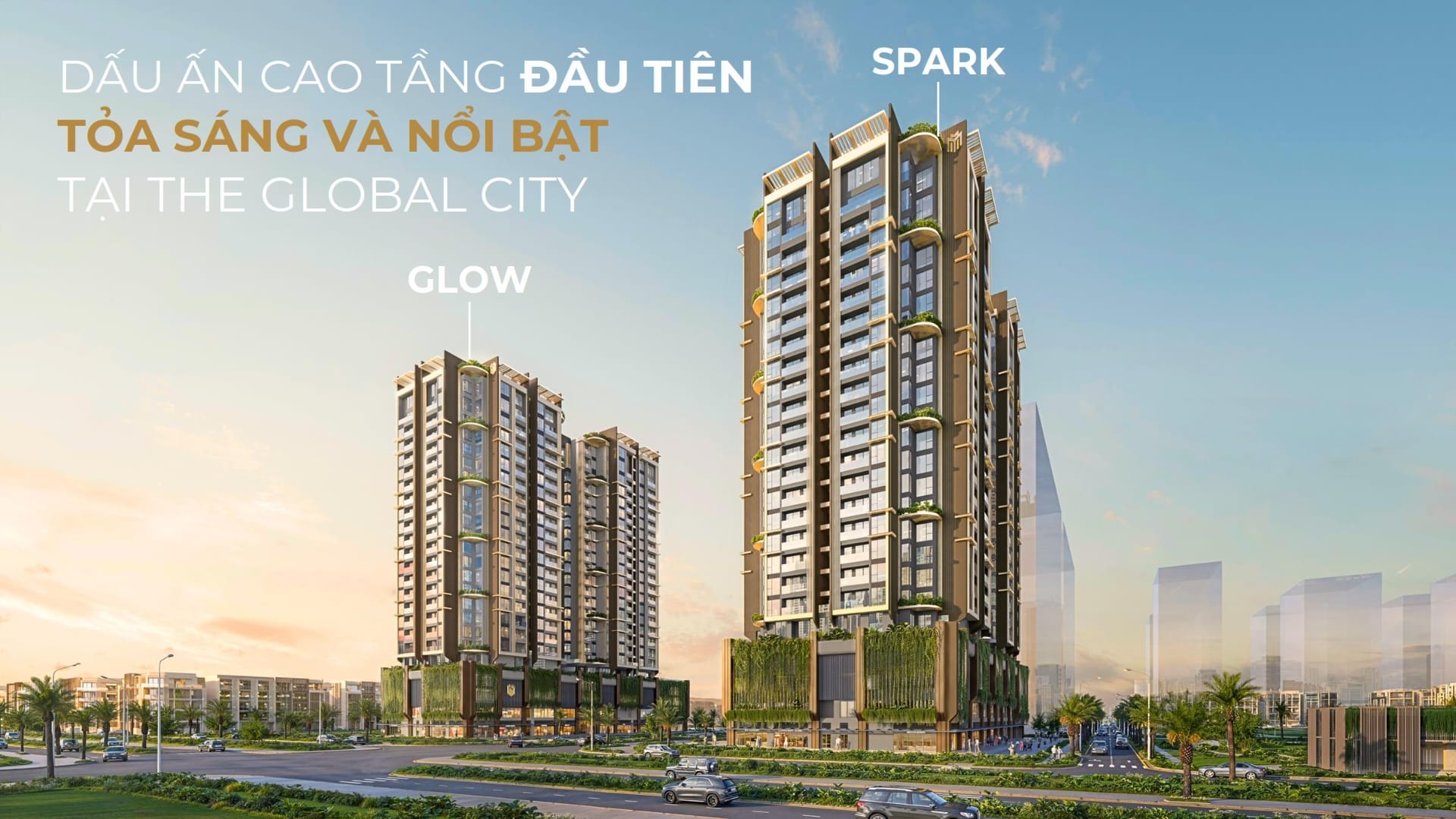 2 tòa Spark & Glow của Masteri Grand View