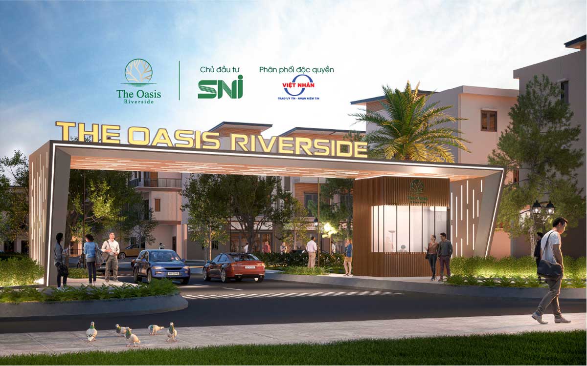 Cổng Dự án The Oasis Riverside Bến Cát Bình Dương Cổng Dự án The Oasis Riverside Bến Cát Bình Dương