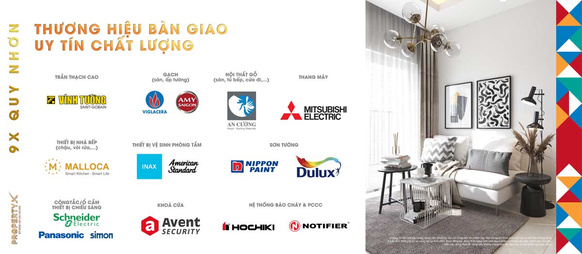 Danh mục Vật liệu bàn giao Căn hộ 9X Quy Nhơn Danh mục Vật liệu bàn giao Căn hộ 9X Quy Nhơn