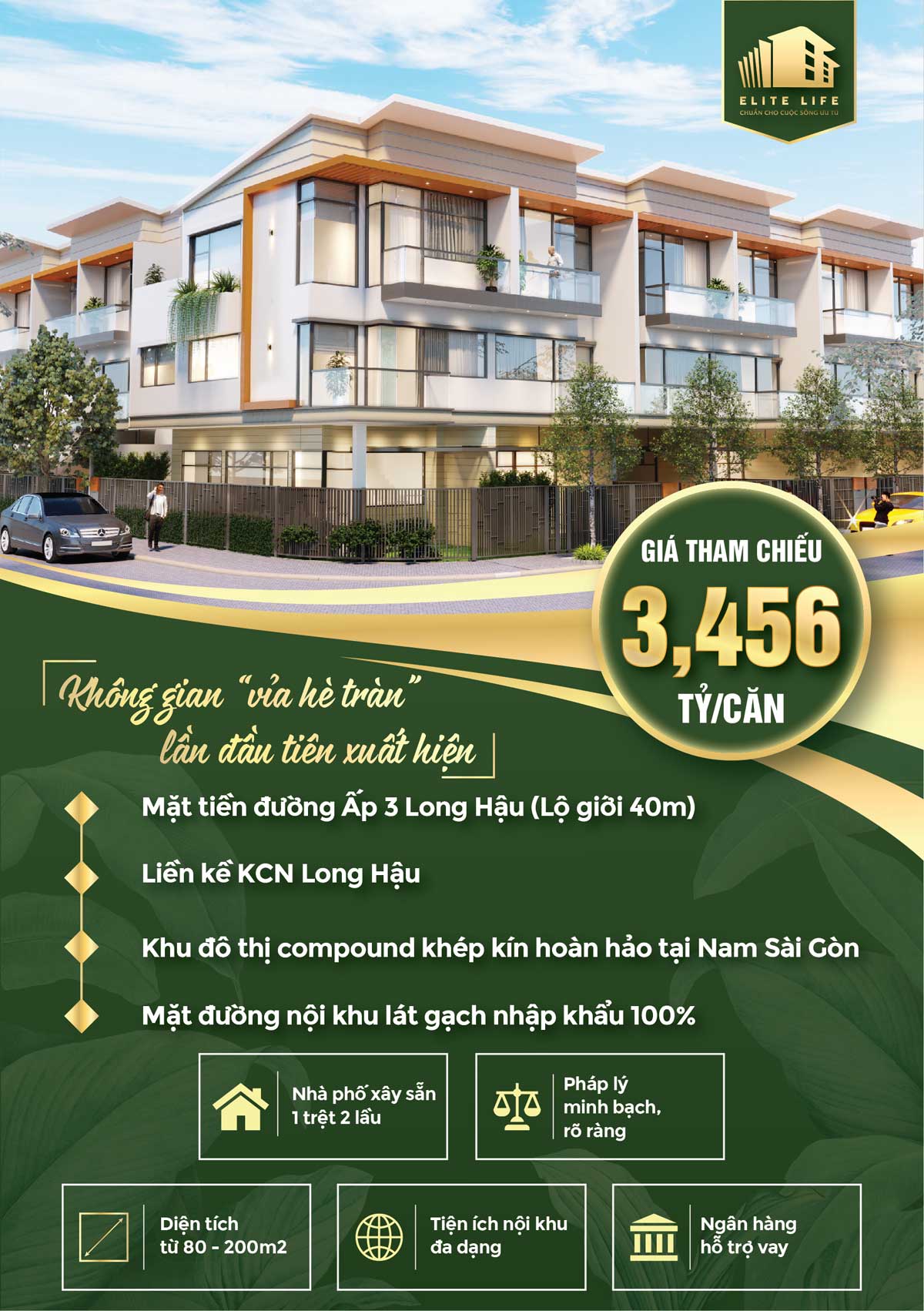 Giá nhà phố Elite Life Long Hậu Long An Giá nhà phố Elite Life Long Hậu Long An
