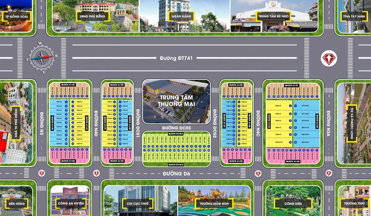 Mặt bằng Dự án Diamond Centre Point Bình Phước Mặt bằng Dự án Diamond Centre Point Bình Phước