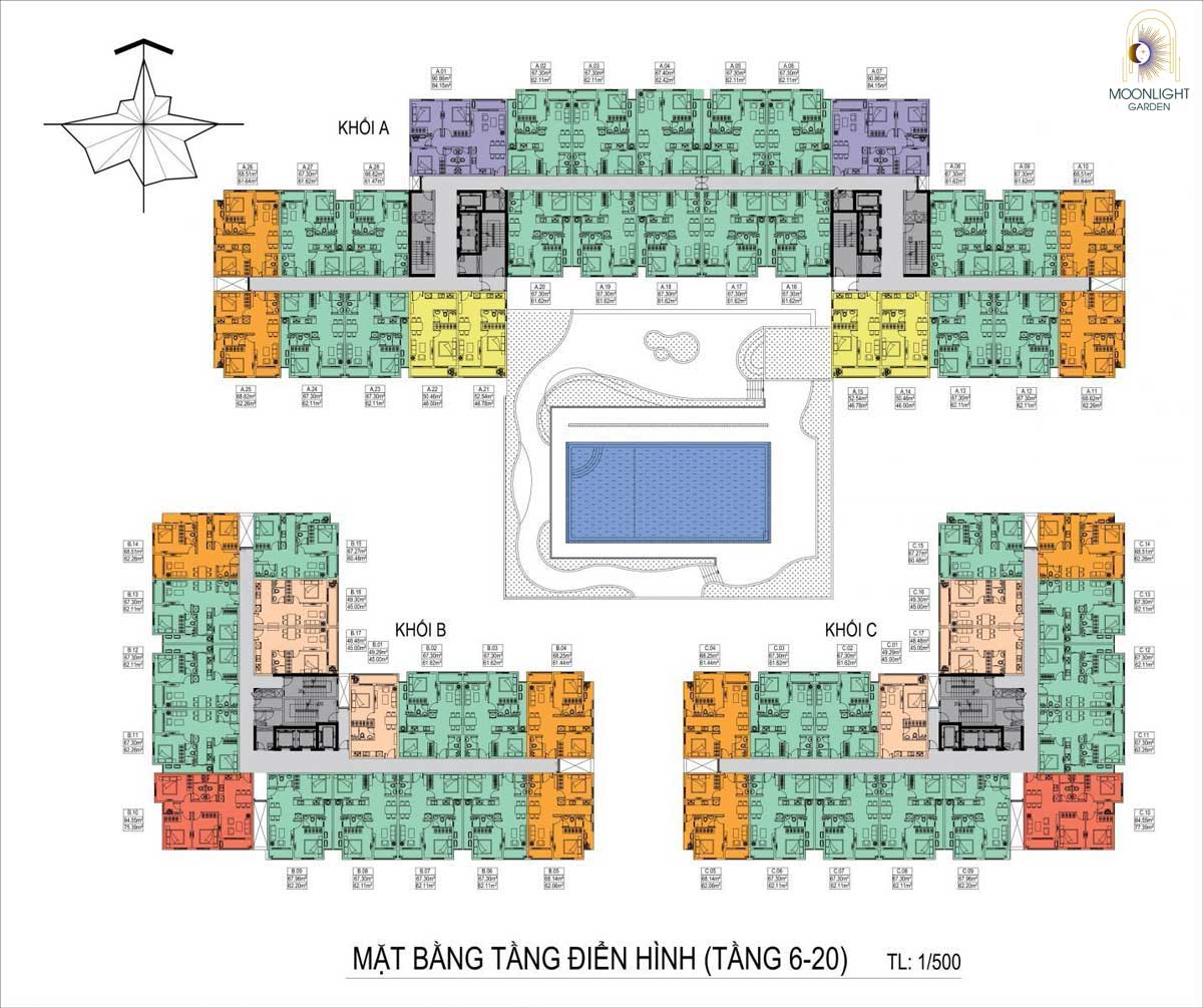 Mặt bằng Tầng điển hình Dự án Moonlight Garden Thủ Đức Mặt bằng Tầng điển hình Dự án Moonlight Garden Thủ Đức