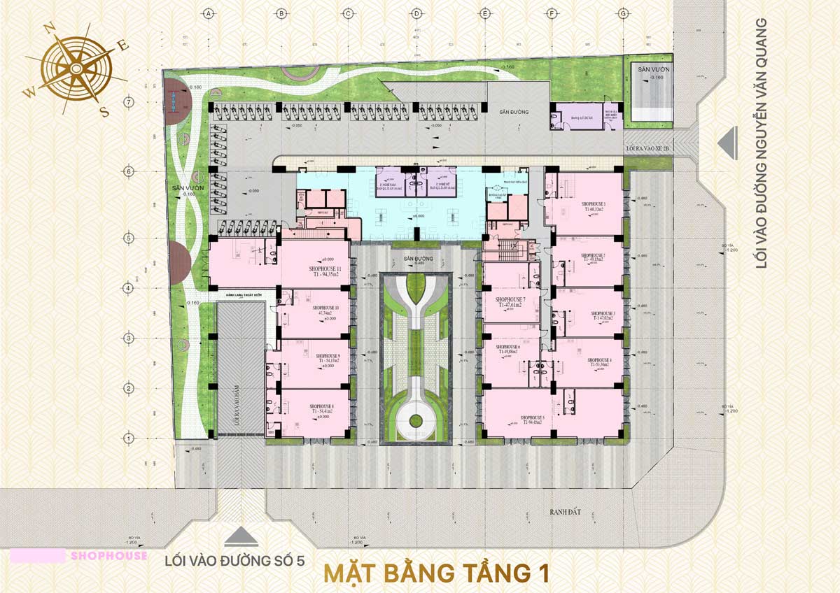 Mặt bằng tầng 1 Green Melody Mặt bằng tầng 1 Green Melody