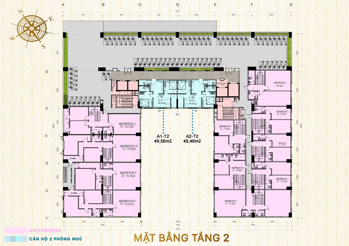 Mặt bằng tầng 2 Green Melody Mặt bằng tầng 2 Green Melody