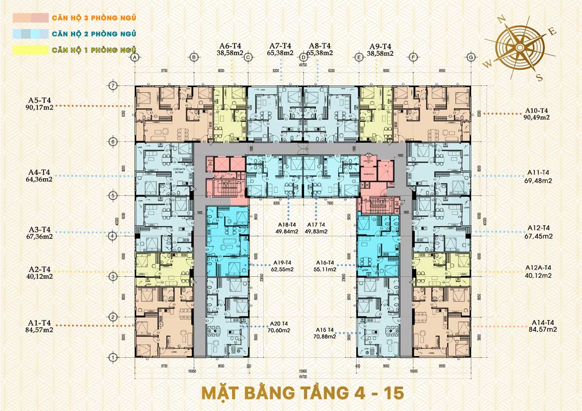 Mặt bằng tầng 4- 15 Green Melody Mặt bằng tầng 4- 15 Green Melody