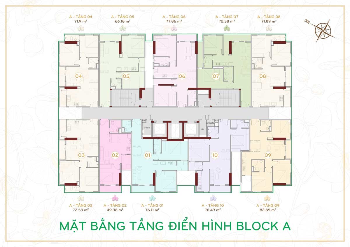 Mặt bằng tầng Block A Dự án Orchid Park Mặt bằng tầng Block A Dự án Orchid Park