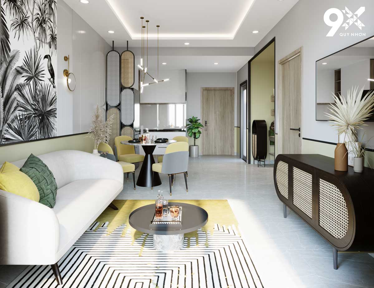 Phòng khách Căn hộ 1PN 9X Quy Nhơn Phòng khách Căn hộ 1PN 9X Quy Nhơn