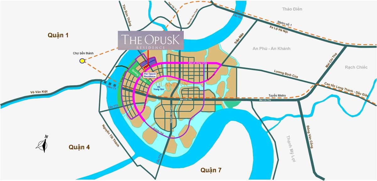 Vị trí Dự án Căn hộ The Opusk Thủ Thiêm Vị trí Dự án Căn hộ The Opusk Thủ Thiêm