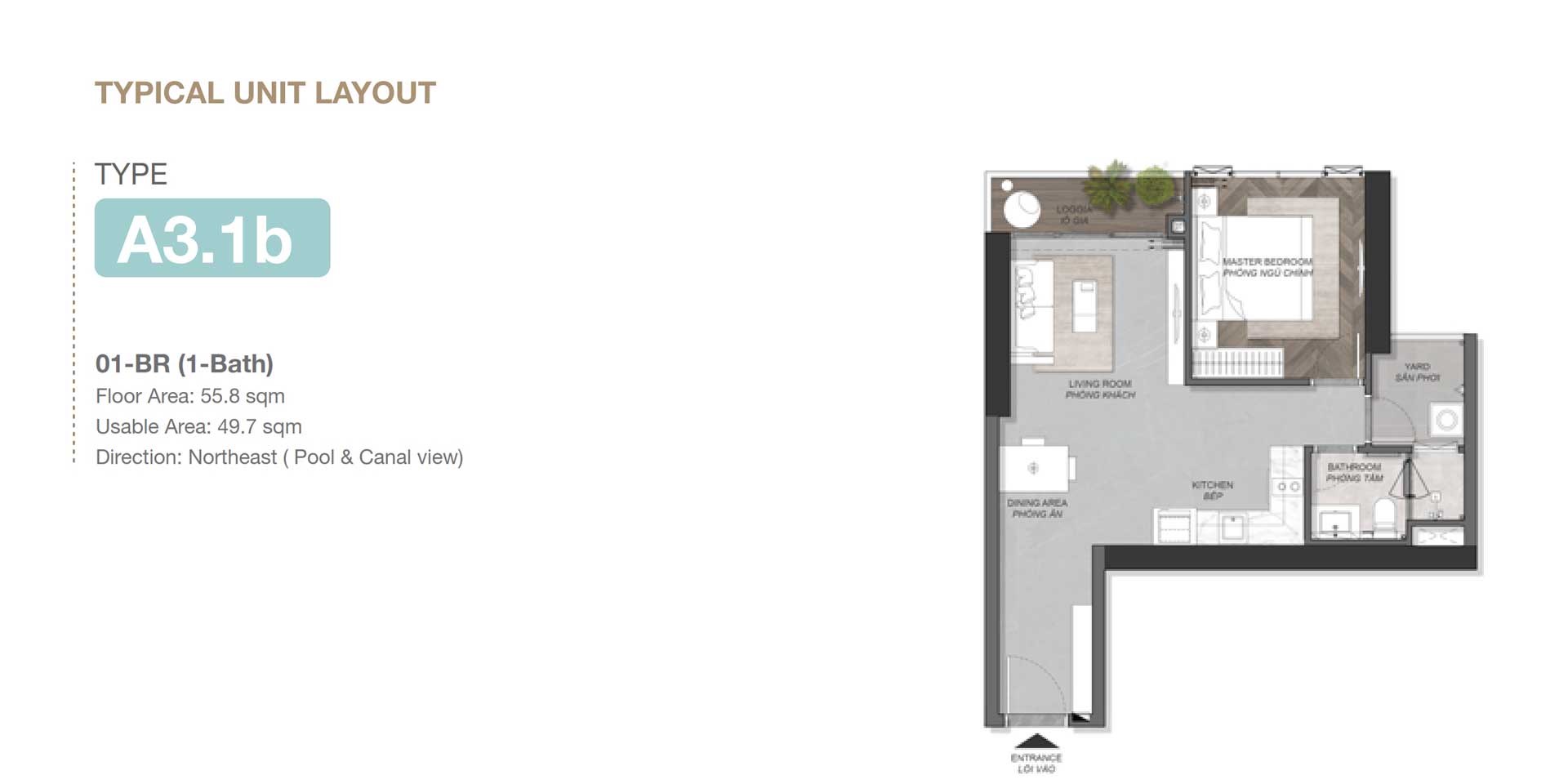 Thiết kế Căn hộ 1PN Gamuda Land Mai Chí Thọ Thủ Đức Thiết kế Căn hộ 1PN Gamuda Land Mai Chí Thọ Thủ Đức