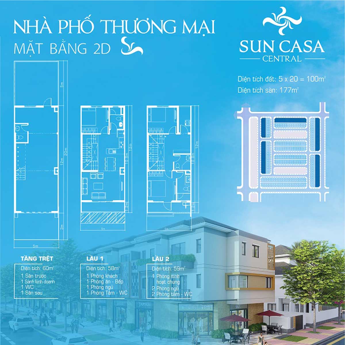 Thiết kế Shophouse Sun Casa Central Bình Dương Thiết kế Shophouse Sun Casa Central Bình Dương