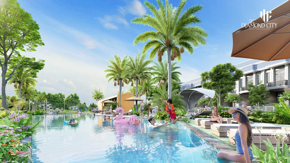 Khu Dân Cư Quốc Linh Tien ich ho boi trung tam Du an The Diamond City - Khu Dân Cư Quốc Linh