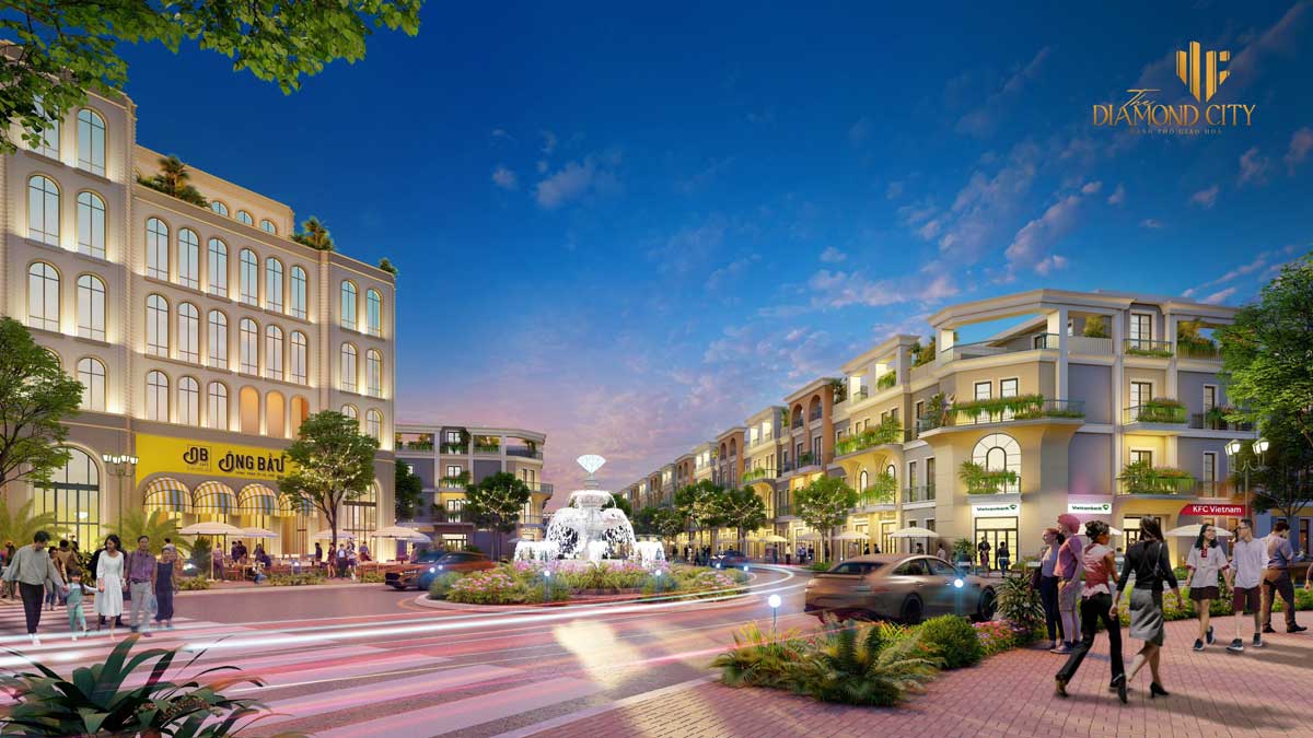 Khu Dân Cư Quốc Linh Tien ich Quang truong trung tam Du an The Diamond City - Khu Dân Cư Quốc Linh