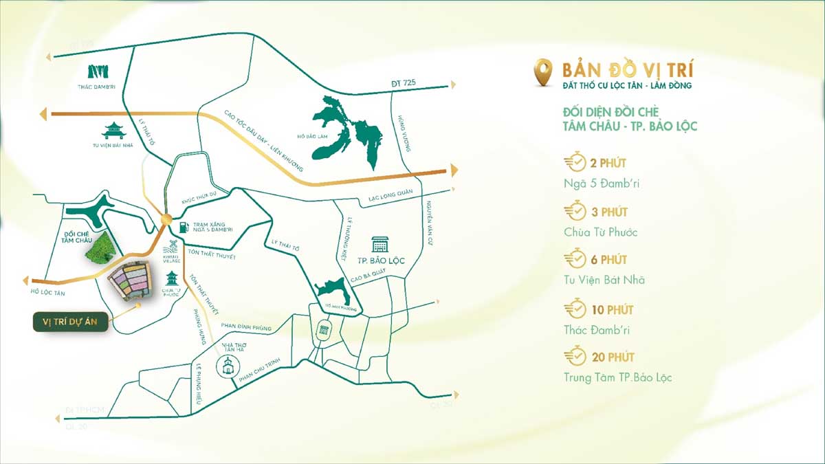 Vị trí Biệt Thự Làng Pháp Bảo Lộc Resort & Spa Vị trí Biệt Thự Làng Pháp Bảo Lộc Resort & Spa