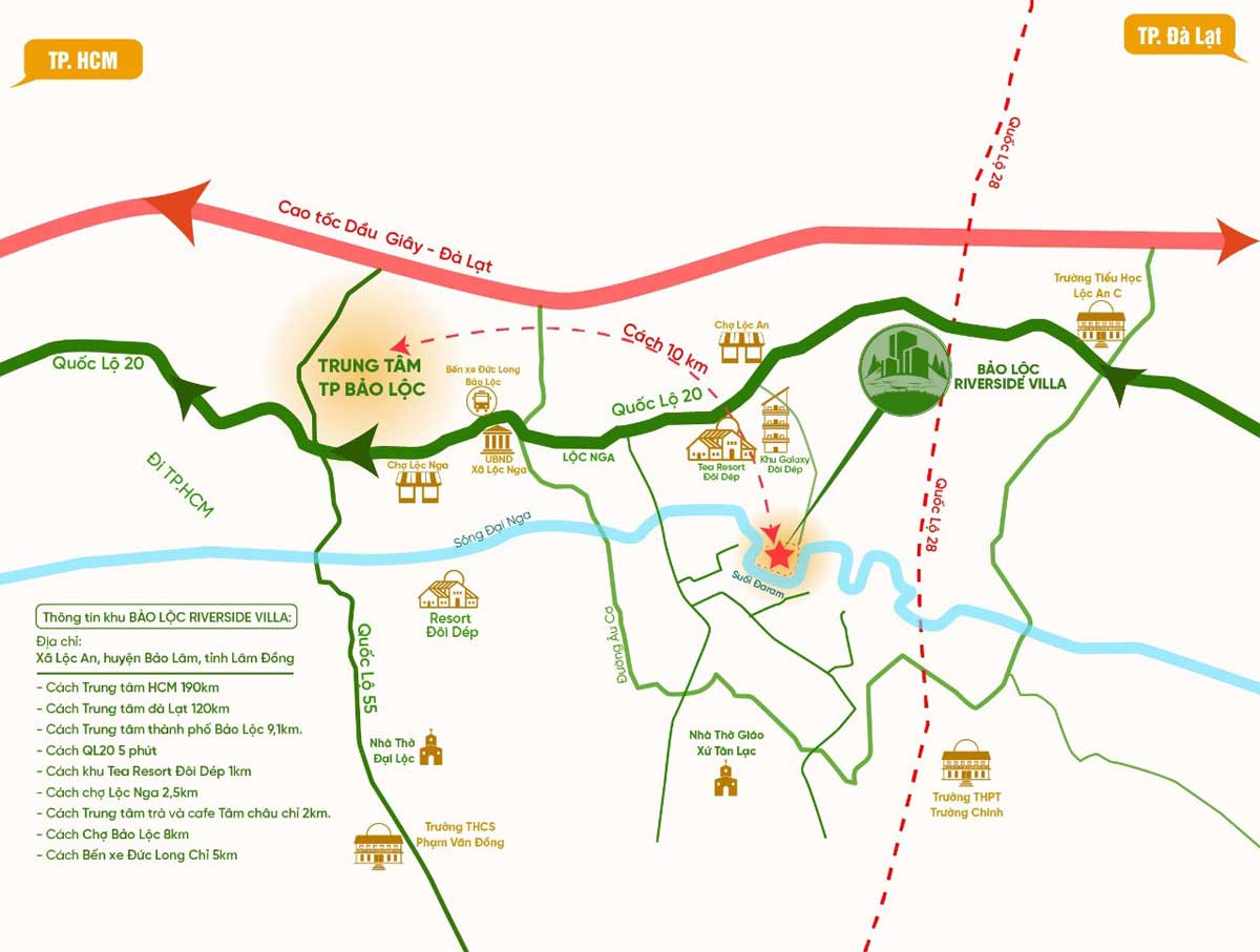 Vị trí Bảo Lộc Riverside Villa Vị trí Bảo Lộc Riverside Villa
