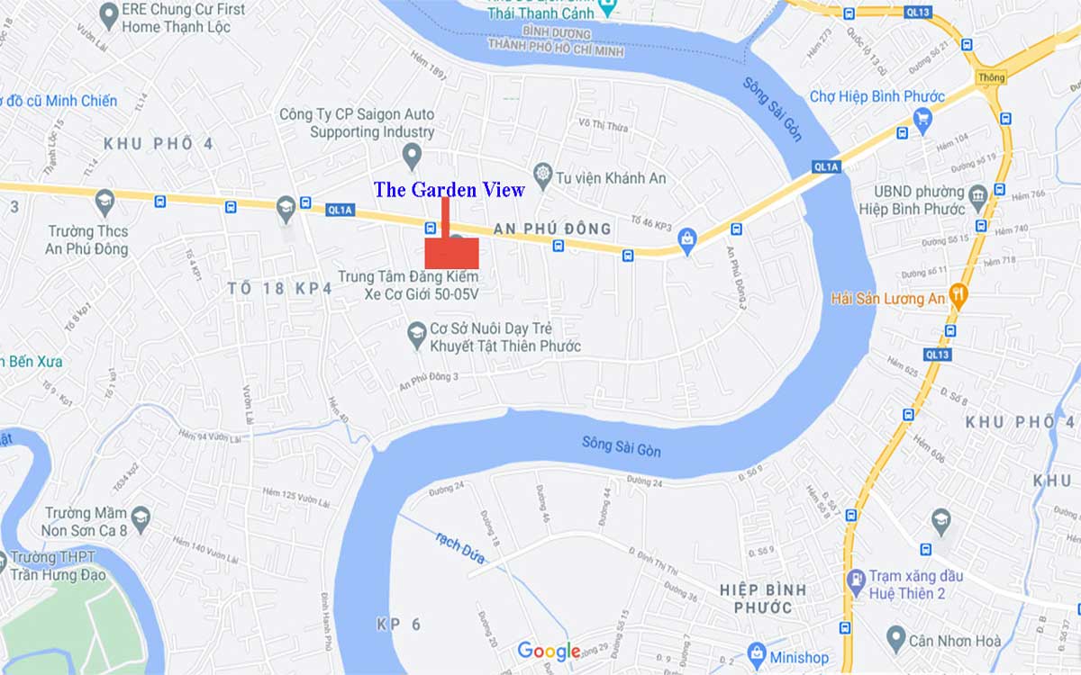 Vị trí Dự án Đất nền The Garden View An Phú Đông Quận 12 Vị trí Dự án Đất nền The Garden View An Phú Đông Quận 12