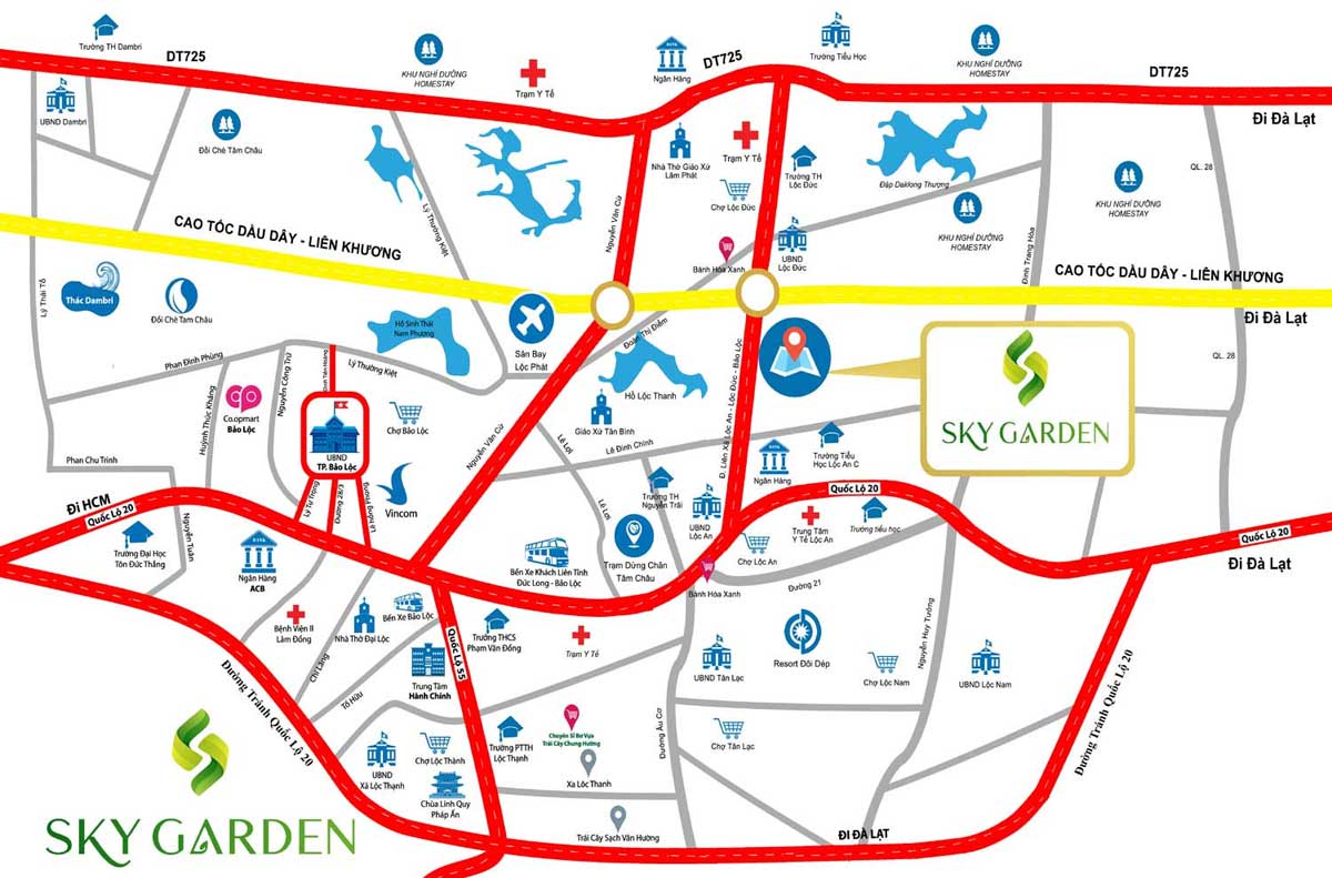 Vị trí Dự án Sky Garden Bảo Lộc Vị trí Dự án Sky Garden Bảo Lộc