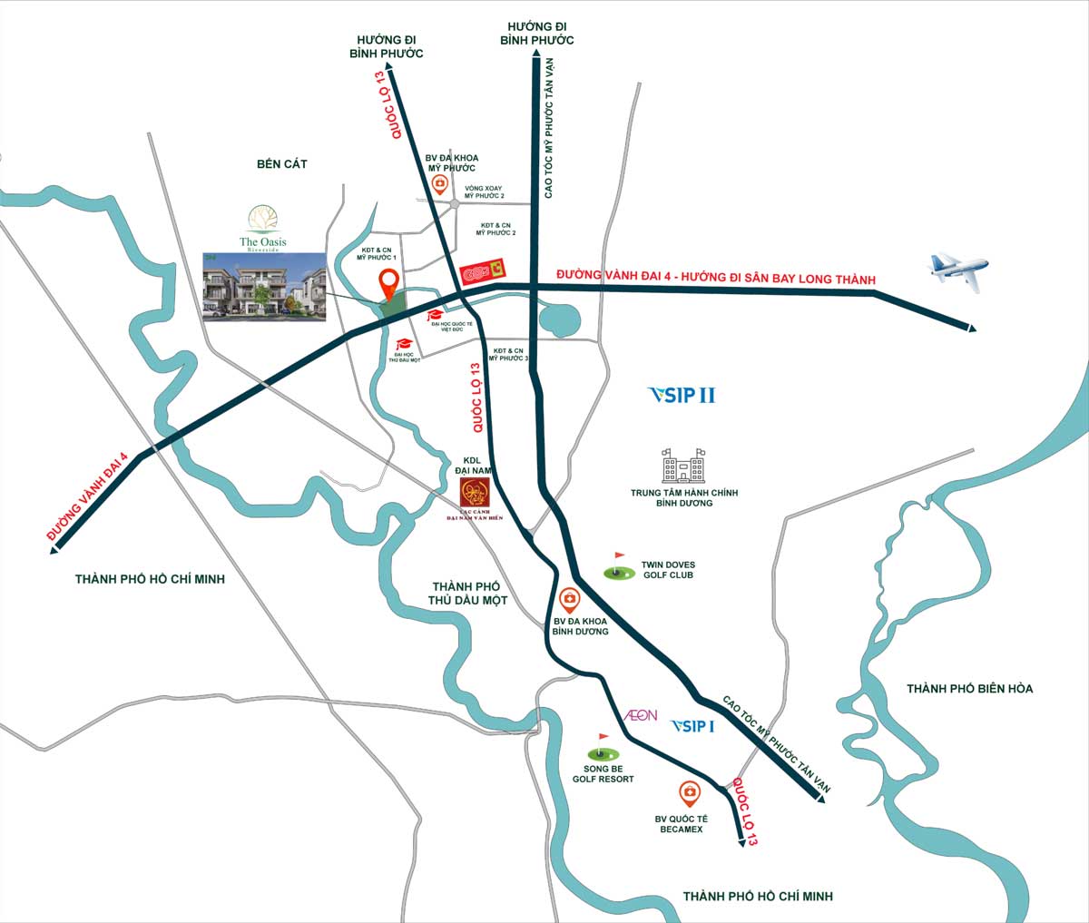Vị trí Dự án The Oasis Riverside Bình Dương Vị trí Dự án The Oasis Riverside Bình Dương