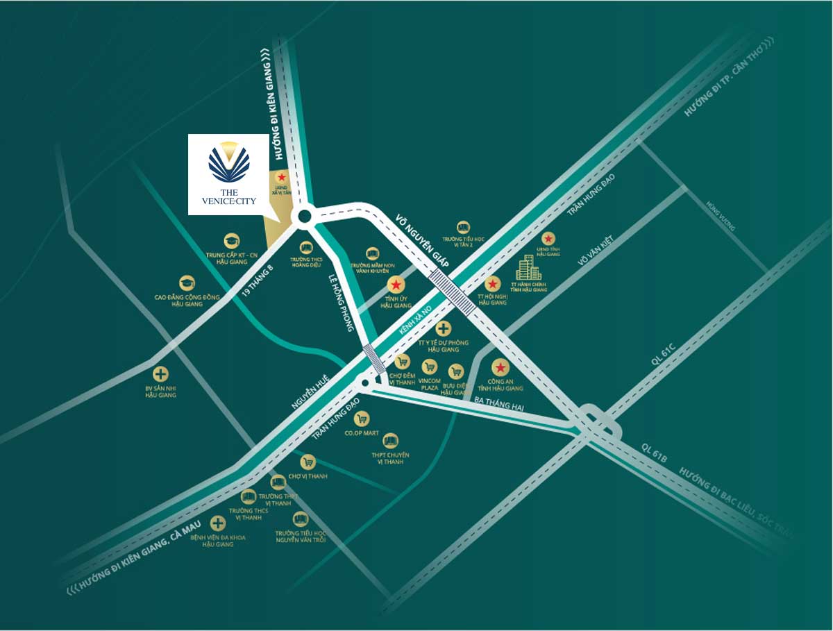 Vị trí Dự án Khu đô thị The Venice City Vị Thanh Hậu Giang Vị trí Dự án Khu đô thị The Venice City Vị Thanh Hậu Giang