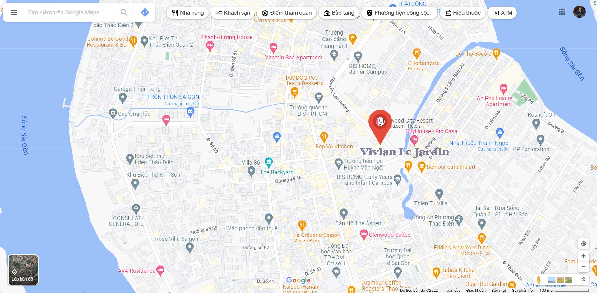Vị trí Dự án Biệt thự Vivian Le Jardin Thảo Điền Quận 2 Vị trí Dự án Biệt thự Vivian Le Jardin Thảo Điền Quận 2